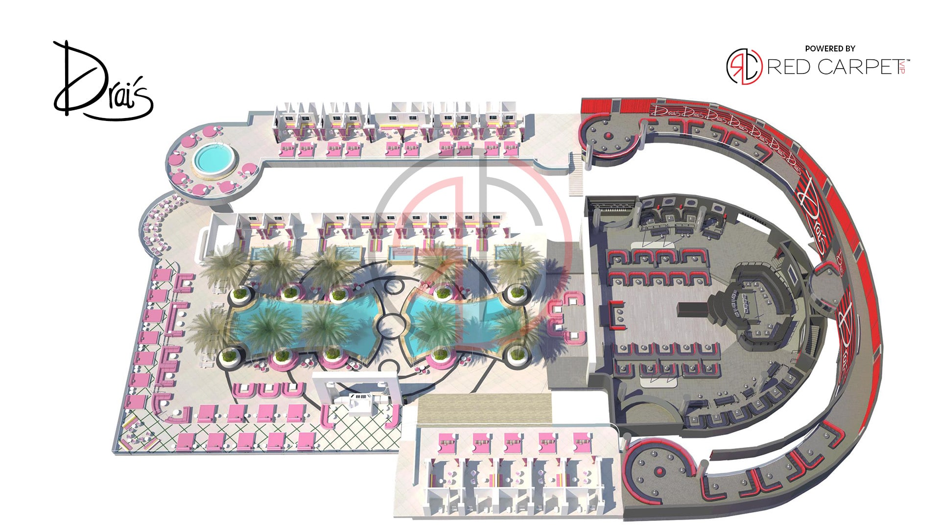 las vegas drais beach club and nightclub venue map