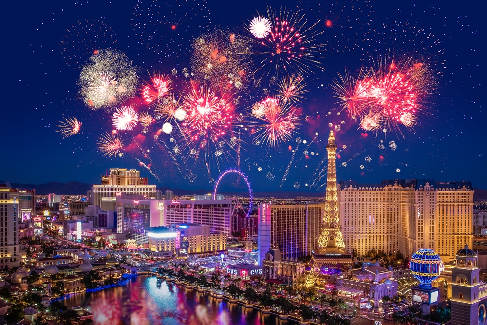 Usa,-,10-31-2020:,Las,Vegas,(nevada,,Usa),With,Fireworks new years in las vegas