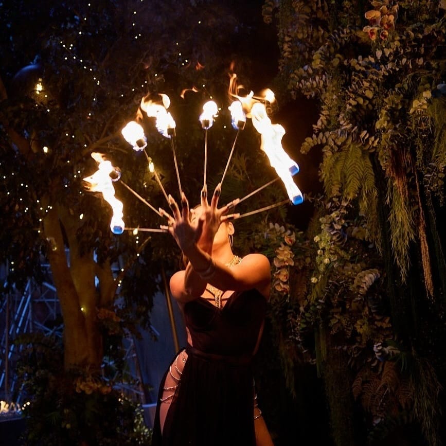 flame show at toca madera
